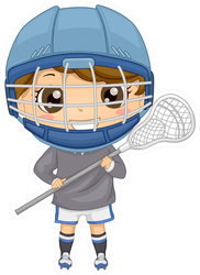 Illustration Of A Boy Dressed In Lacrosse Gear Sticker