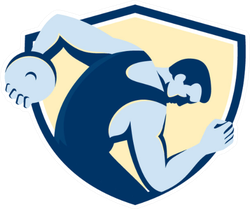 Illustration Of A Discus Thrower Retro Style Sticker