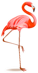 Illustration Of A Pink Flamingo Sticker