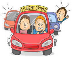 Illustration Of A Student Driver Car With Instructor Sticker