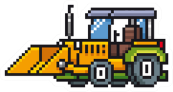 Illustration Of Cartoon Tractor - Pixel Sticker