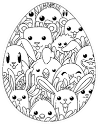 Illustration Of Easter Egg Cute Cartoon Elements Sticker