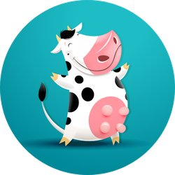 Illustration Of Funny Smiling Cow Sticker