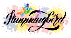 Illustration Of Hummingbird Text Sticker
