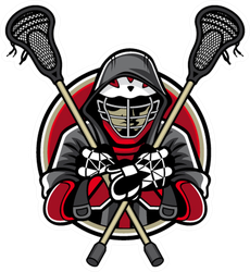Illustration Of Lacrosse Player Wearing Helmets And Hoods Sticker