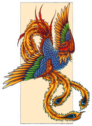 Illustration Of Phoenix Firebird Flame Sticker