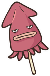 Illustration Of The Grilled Squid At Japanese Summer Festival Sticker