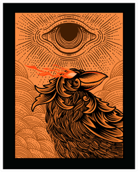 Illustration Scary Crow With Illuminati Eyes Sticker