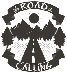 Illustration "The Road Is Calling" Running Sticker