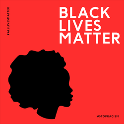 Illustration With The Text "Black Lives Matter" On Red Sticker