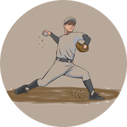 Image Illustration Of A Pitcher Throwing A Ball Sticker