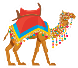 Indian Camel Traditional Colorful Decorated Sticker
