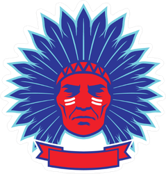 Indian Chief with Ribbon Sticker