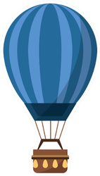 Isolated Hot Air Balloon Design Sticker
