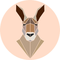 Isolated Kangaroo Portrait Geometric Style Sticker