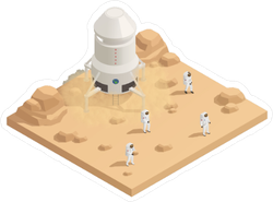 Isometric Space Exploration Mission Sticker