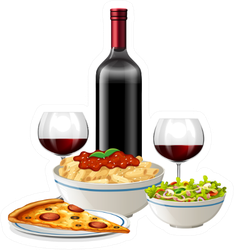Italian Food And Wine Sticker