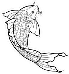 Japanese Tattoo Style Koi Fish Sticker
