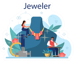 Jeweler Concept Blown Up Illustration Sticker