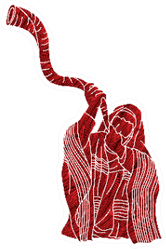 Jewish Blowing The Shofar Horn Cartoon Red Sticker