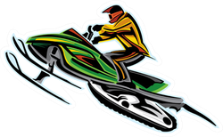 Jumping Snowmobile Sticker