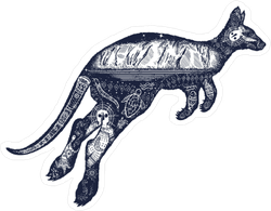 Kangaroo Double Exposure Sticker