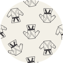 Karate Doodle Seamless Pattern Sticker