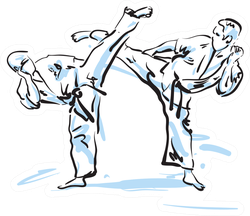 Karate Fighters Illustration Sticker