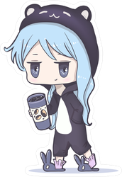 Kawaii Anime Girl with Big Eyes Sticker