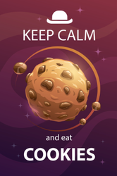 Keep Calm And Eat Cookies Space Sticker