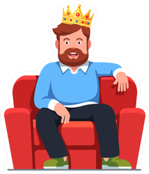 King of the Couch Sticker