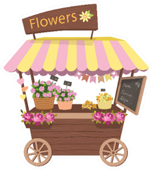Kiosk, Cute Booth Flower Shop Florist Sticker