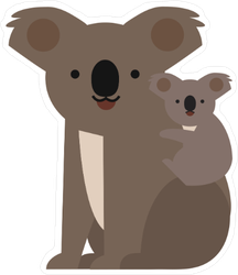Koala and Baby Flat Icon Sticker