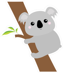 Koala on Eucalyptus Tree Sticker