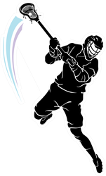 Lacrosse Leaping Player Sticker