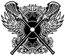 Lacrosse Sticks With Ornate Wing Borders Sticker