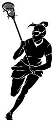Lacrosse Woman Player Front Sticker