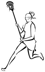 Lacrosse Woman Running Line Art Sticker