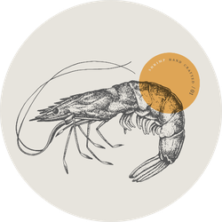 Large Shrimp On Grey Sticker