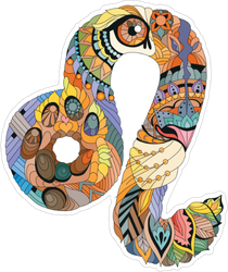 Leo Zodiac Colorful Design Sticker