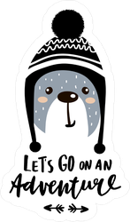 Let's Go On An Adventure Bear Sticker