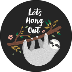 Lets Hang Out Cute Sloth Sticker