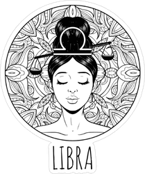 Libra Zodiac Sign Artwork Sticker