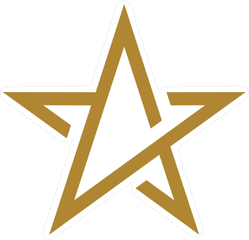 Line Art Gold Star Sticker