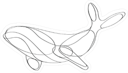 Line Art Whale Sticker