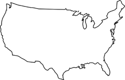 Line Map Of USA Sticker