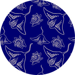Linear Stingray On Navy Blue Backdrop Pattern Sticker