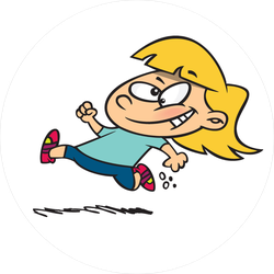 Little Cartoon Girl Jogging Sticker