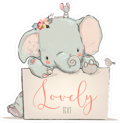 Little Lovely Elephant Sticker