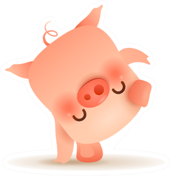 Little Pig Doing Cartwheel Sticker